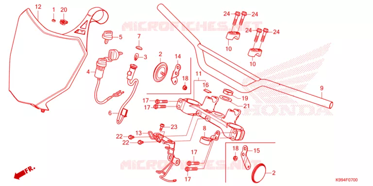 GUIDON - TE DE FOURCHE Honda MOTO 250 CRF 2024  CRF250FR