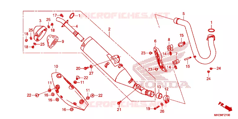 SILENCIEUX D'ECHAPPEMENT Honda MOTO 450 CRF 2024  CRF450XR