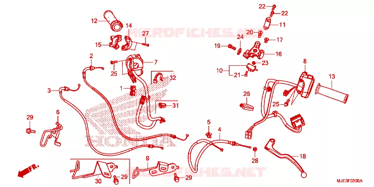 LEVIER DE GUIDON - CABLE - COMMODO Honda MOTO 650 CBR 2017  CBR650FH