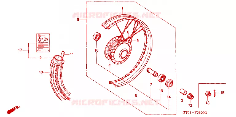 ROUE AVANT Honda MOTO 90 CUB 1994  C90CMP