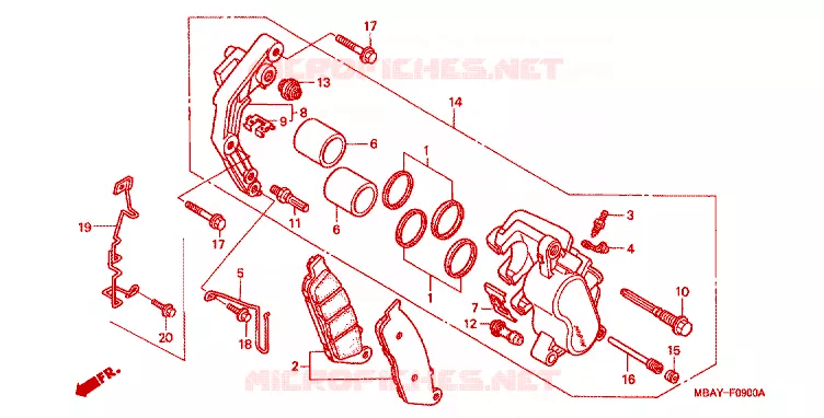 ETRIER DE FREIN AVANT Honda MOTO 750 SHADOW 2000  VT750CDY