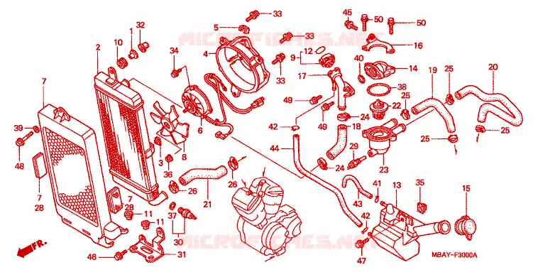 RADIATEUR Honda MOTO 750 SHADOW 2000  VT750CDY