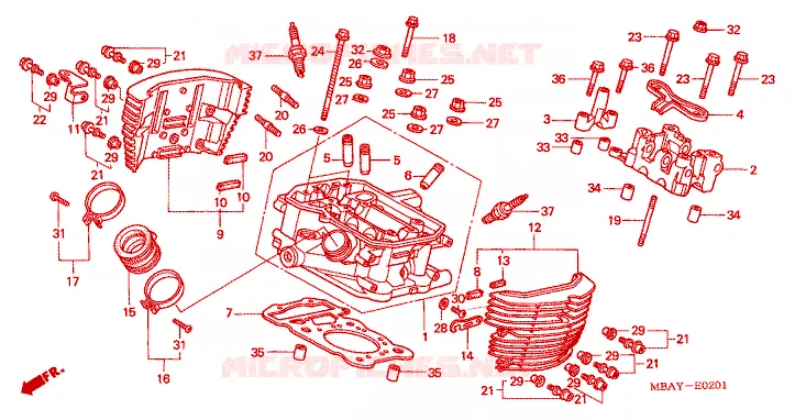 CULASSE Honda MOTO 750 SHADOW 2000  VT750CDY