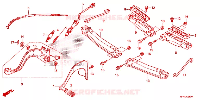 PEDALE - REPOSE PIED Honda ATV 420 FOURTRAX 2013  TRX420TMD