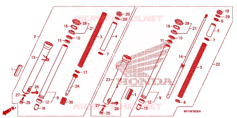 FOURCHE Honda MOTO 1300 VT 2012  VT1300CXC_A