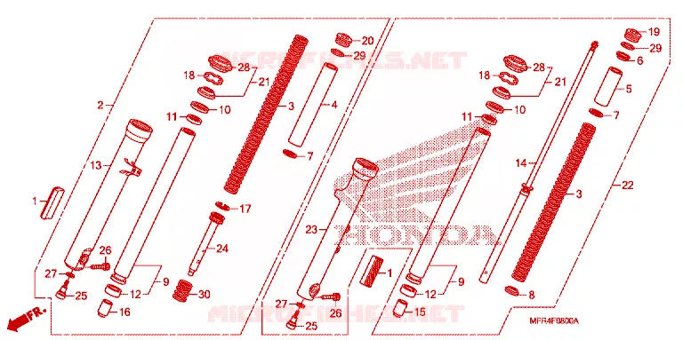 FOURCHE Honda MOTO 1300 VT 2012  VT1300CXC_A