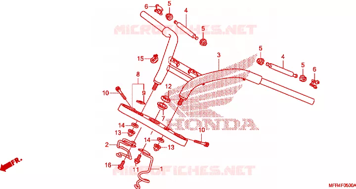 GUIDON - TE DE FOURCHE Honda MOTO 1300 VT 2012  VT1300CXC_A