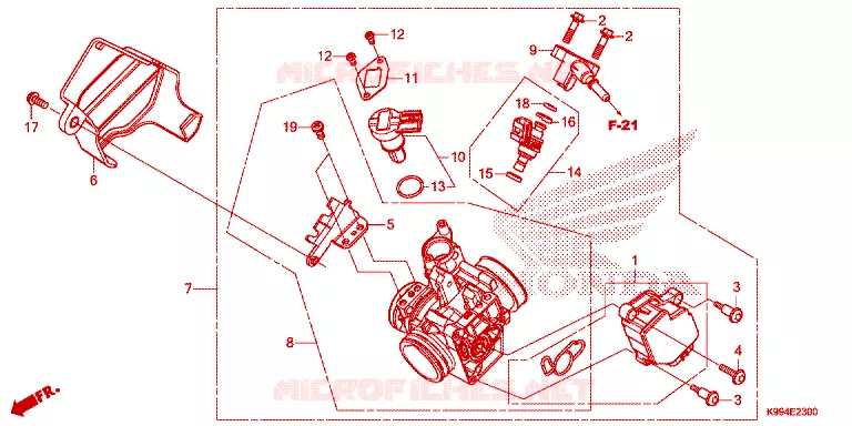 CORPS DE PAPILLON Honda MOTO 250 CRF 2021  CRF250FM