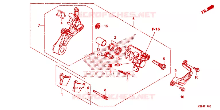 ETRIER DE FREIN ARRIERE Honda MOTO 250 CRF 2021  CRF250FM