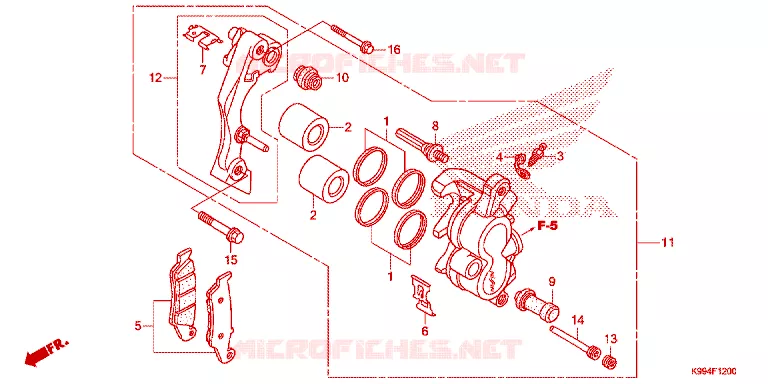 ETRIER DE FREIN AVANT Honda MOTO 250 CRF 2021  CRF250FM