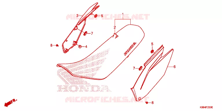 SELLE - CARENAGE Honda MOTO 250 CRF 2021  CRF250FM
