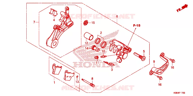 ETRIER DE FREIN ARRIERE Honda MOTO 250 CRF 2021  CRF250FM