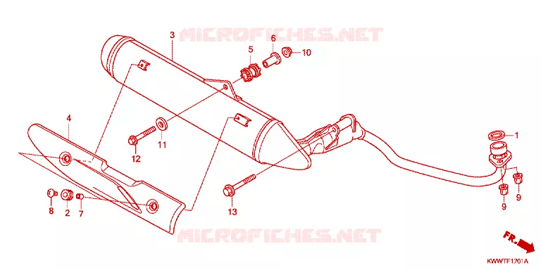 SILENCIEUX D'ECHAPPEMENT Honda MOTO 110 WAVE 2011  AFS110KDFB_TH