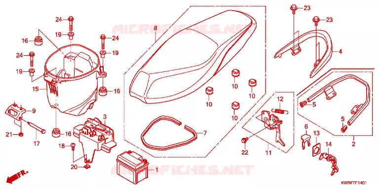 SELLE Honda MOTO 110 WAVE 2011  AFS110KDFB_2TH