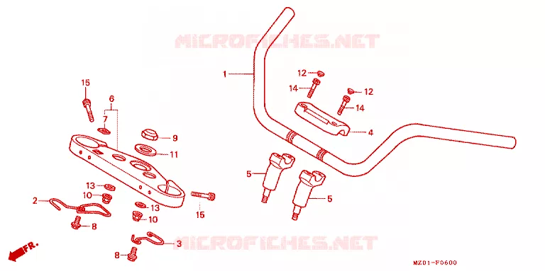 GUIDON - TE DE FOURCHE Honda MOTO 1500 GOLD-WING 1998  GL1500CW