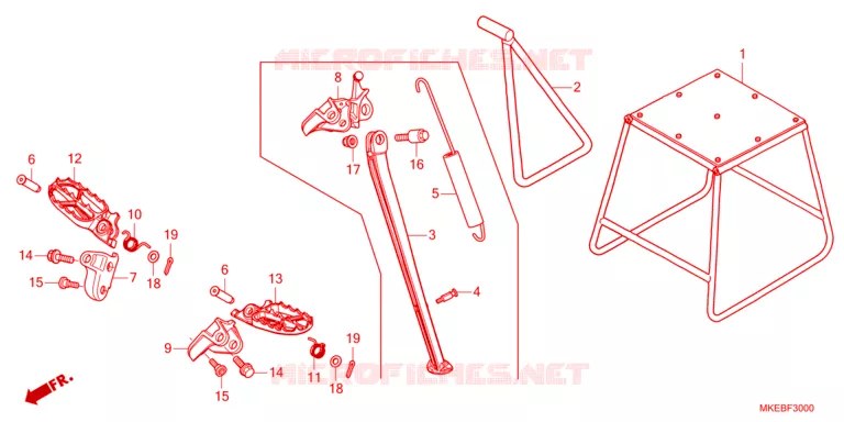 REPOSE PIED - BEQUILLE Honda MOTO 450 CRF 2024  CRF450RXR