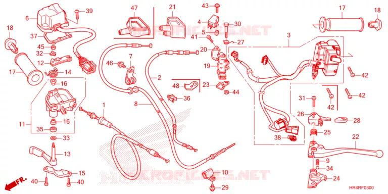 LEVIER DE GUIDON - CABLE - COMMODO Honda ATV 520 FOURTRAX 2024  TRX520FE2R