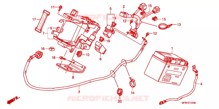 BATTERIE Honda MOTO 1300 VT 2012  VT1300CXC