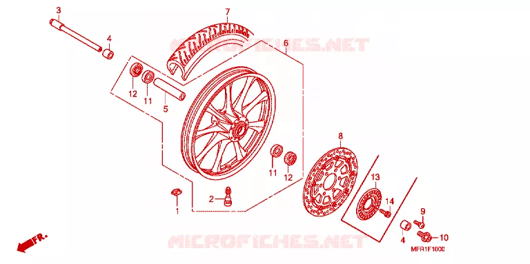ROUE AVANT Honda MOTO 1300 VT 2012  VT1300CXC