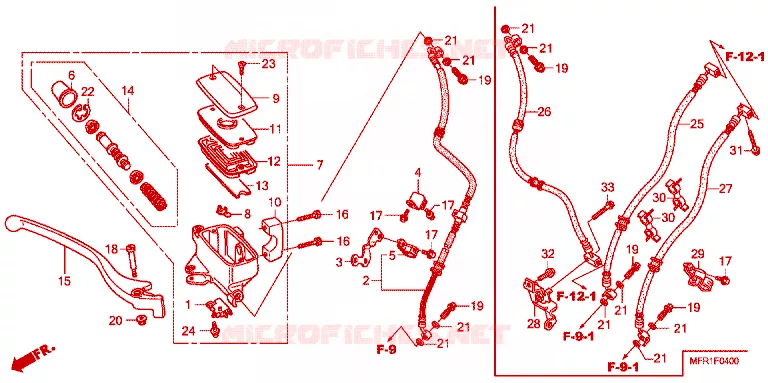 MAITRE CYLINDRE DE FREIN AVANT Honda MOTO 1300 VT 2013  VT1300CXC