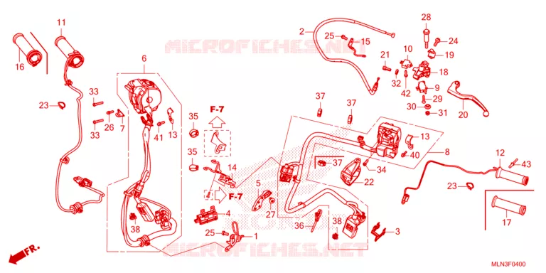 LEVIER DE GUIDON - CABLE - COMMODO Honda MOTO 1100 AFRICA-TWIN 2024  CRF1100A3R