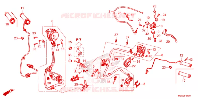 LEVIER DE GUIDON - CABLE - COMMODO Honda MOTO 1100 AFRICA-TWIN 2024  CRF1100A4R