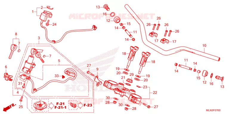 GUIDON - TE DE FOURCHE Honda MOTO 1100 AFRICA-TWIN 2024  CRF1100D3R