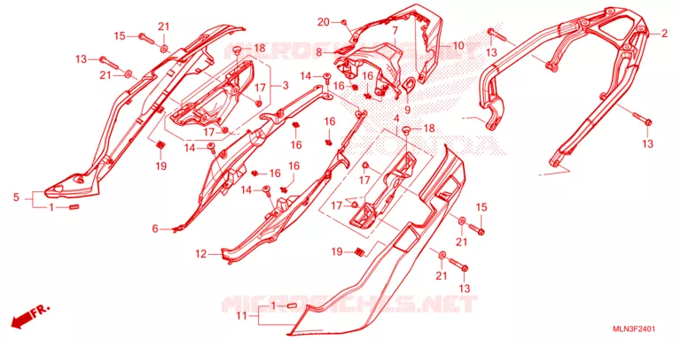 COUVERCLE LATERAL - PORTE BAGAGE ARRIERE Honda MOTO 1100 AFRICA-TWIN 2024  CRF1100DL4R