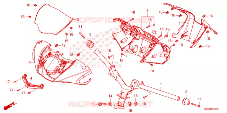 GUIDON - CARENAGE Honda SCOOTER 125 SH 2024  SH125AD3R_2ED