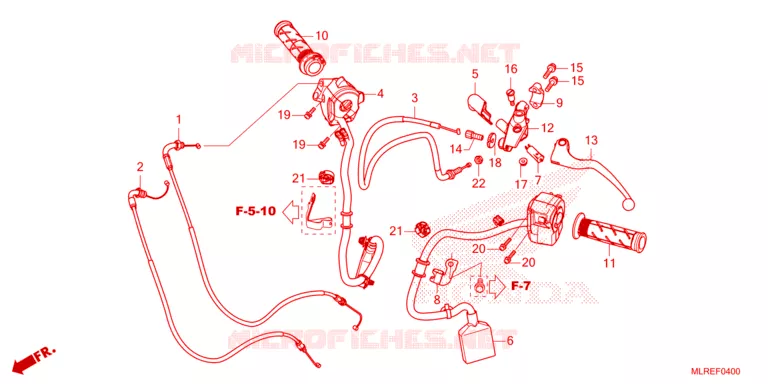 LEVIER DE GUIDON - CABLE - COMMODO Honda MOTO 500 CB 2024  CB500FAR