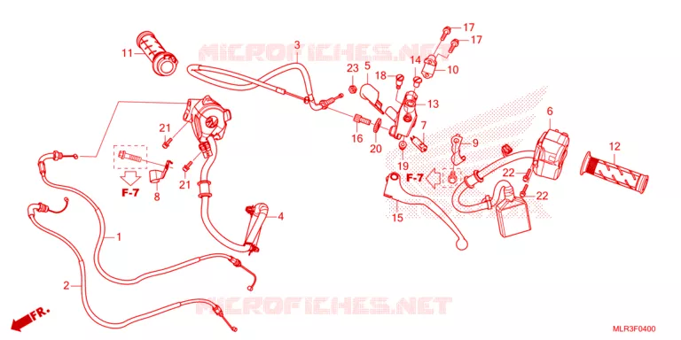 LEVIER DE GUIDON - CABLE - COMMODO Honda MOTO 500 CBR 2024  CBR500RAR