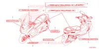AUTOCOLLANTS pour Honda FORZA 250 ABS TOP CASE de 2024