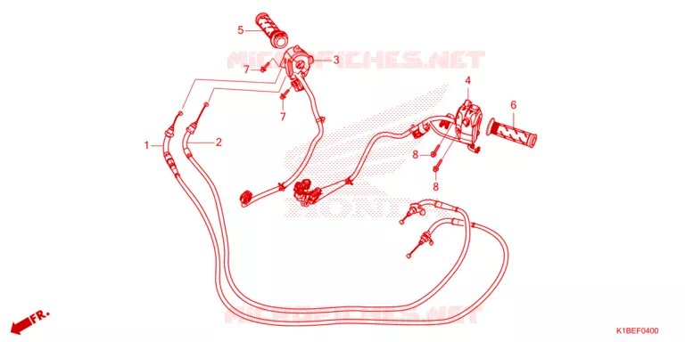 COMMODO - LEVIER - CABLE Honda SCOOTER 350 FORZA 2024  NSS350AR_6ED