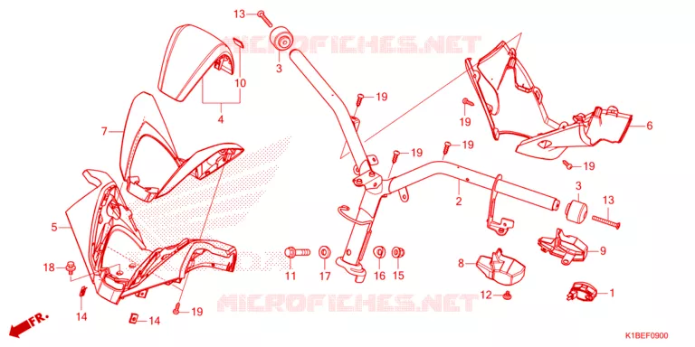 GUIDON - CARENAGE Honda SCOOTER 350 FORZA 2024  NSS350AR_6ED