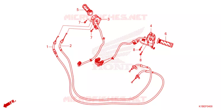 COMMODO - LEVIER - CABLE Honda SCOOTER 350 FORZA 2024  NSS350AR_8ED