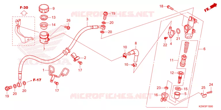 MAITRE CYLINDRE DE FREIN ARRIERE Honda MOTO 125 DAX 2024  ST125AP