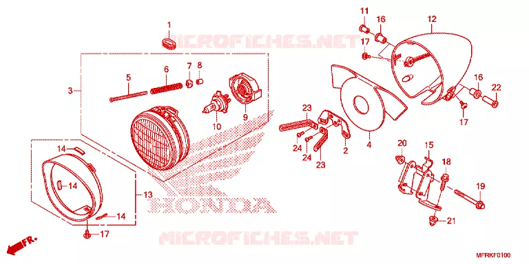 PHARE Honda MOTO 1300 VT 2024  VT1300CXAR