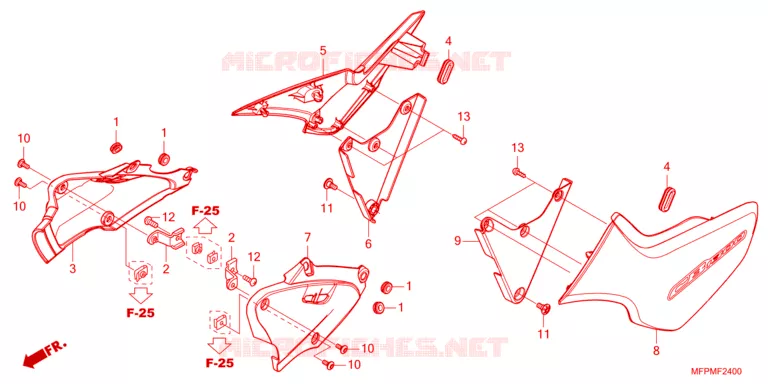 COUVERCLES LATERAUX Honda MOTO 1300 CB 2021  CB1300SPP