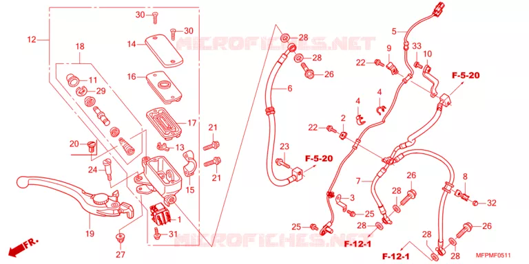 MAITRE CYLINDRE DE FREIN AVANT Honda MOTO 1300 CB 2024  CB1300SSPP