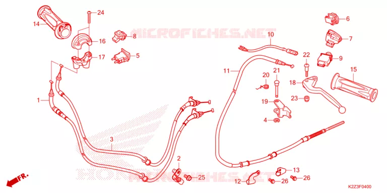 LEVIER DE GUIDON - CABLE - COMMODO Honda SCOOTER 160 AIR-BLADE 2024  ACA160CAFP