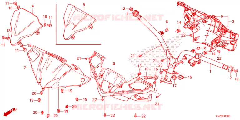 GUIDON - CARENAGE Honda SCOOTER 160 AIR-BLADE 2023  ACA160CAFP
