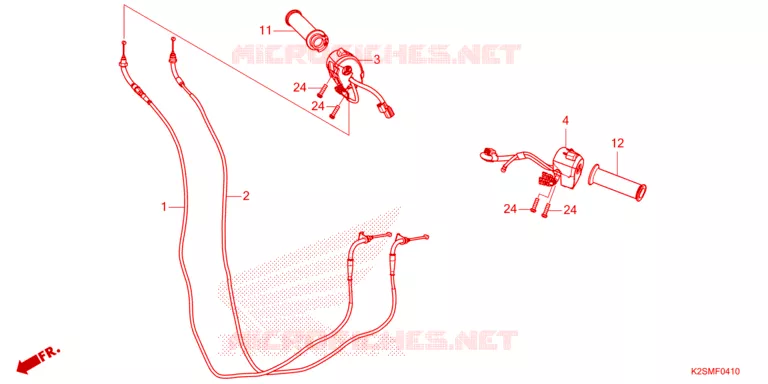 COMMODOS - POIGNEES - CABLES Honda SCOOTER 160 CLICK 2023  ACB160CATN_3MA