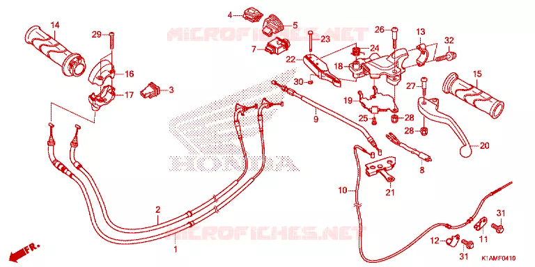 LEVIER DE GUIDON - CABLE - COMMODO Honda SCOOTER 110 BEAT 2023  ACH110CBFR_MA