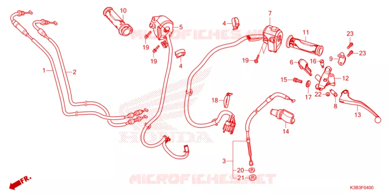 LEVIER DE GUIDON - CABLE - COMMODO Honda MOTO 150 CB 2024  CB150XN