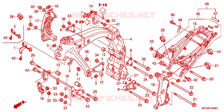 CADRE Honda MOTO 600 HORNET 2008  CB600F8_BR