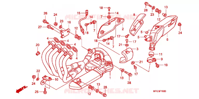 SILENCIEUX D'ECHAPPEMENT Honda MOTO 600 HORNET 2014  CB600FAE_BR