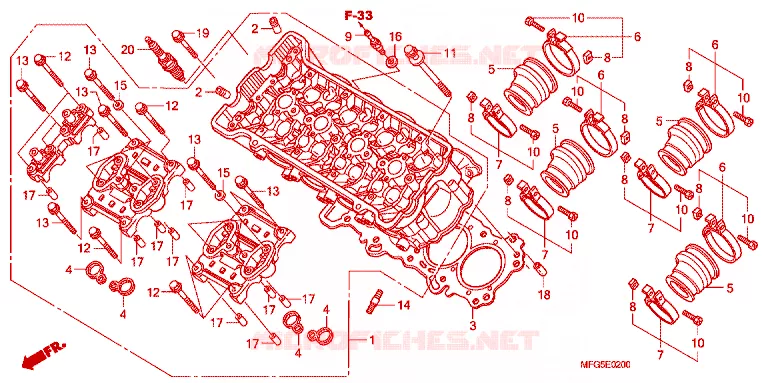 CULASSE Honda MOTO 600 HORNET 2011  CB600FB_BR