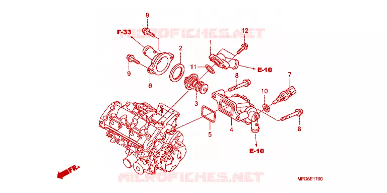 THERMOSTAT Honda MOTO 600 HORNET 2012  CB600FC_BR