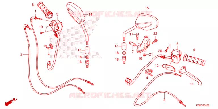 LEVIER DE GUIDON - CABLE - COMMODO Honda MOTO 125 CBF 2023  CBF125MN_U