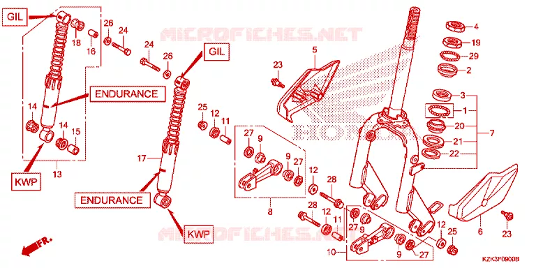 FOURCHE Honda SCOOTER 110 DIO 2017  SCV110FH